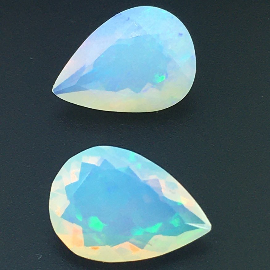 没有保留价 - 2 pcs  白色 蛋白石  - 5.83 ct - 安特卫普宝石检测实验室（ALGT） - NATURAL OPAL #1.0
