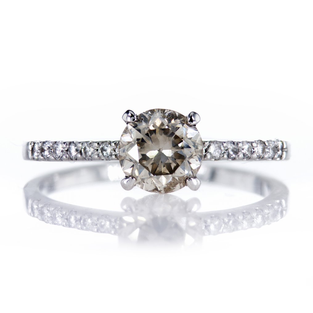 χωρίς τιμή ασφαλείας - Δαχτυλίδι αρραβώνων - 14 καράτια Λευκός χρυσός -  1.13ct. tw. Διαμάντι (Φυσικού χρώματος) - Διαμάντι #2.1