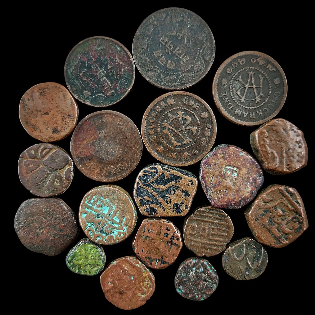 India (Princely States) Lot with 19 Coins - mixed lot (No reserve price) #1.0