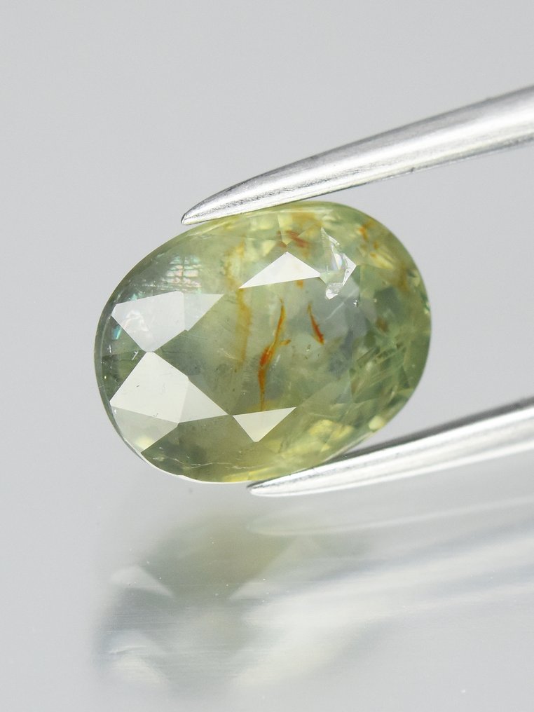 Ingen mindstepris - 1 pcs  Grøn, Gul Safir  - 1.80 ct - Antwerp Laboratory for Gemstone Testing (ALGT) #2.1
