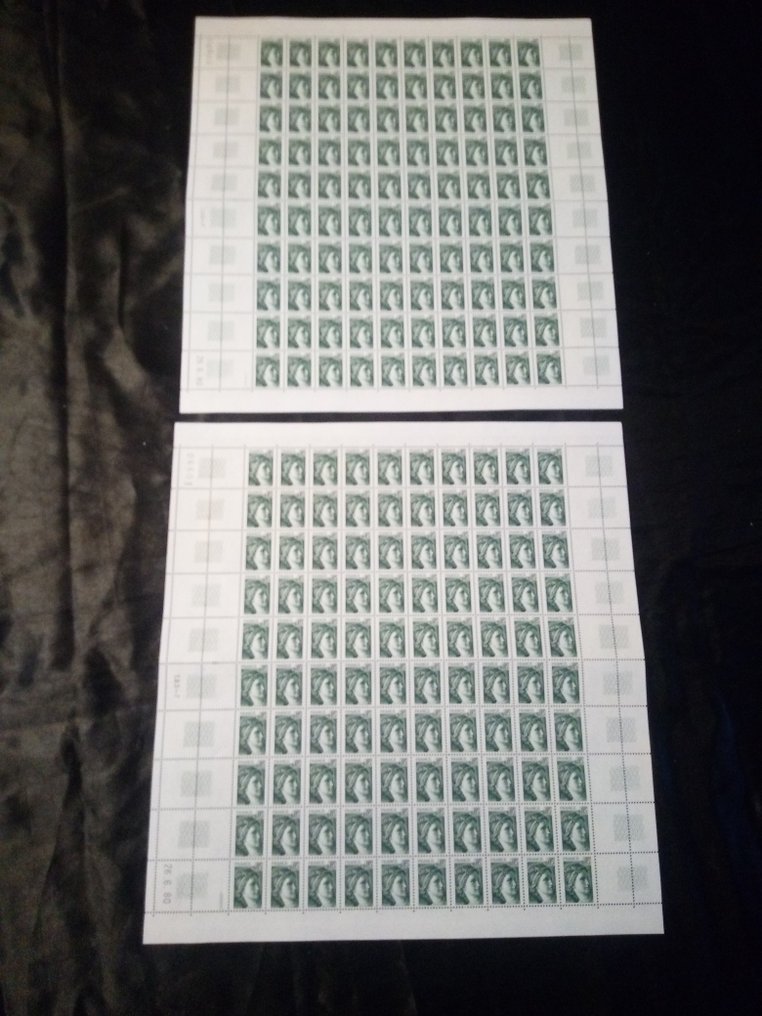 Ranska 1942/1990 - Lot coins, datés timbres, France planche feuilles. - Yvert et Tellier 2025 #4.3