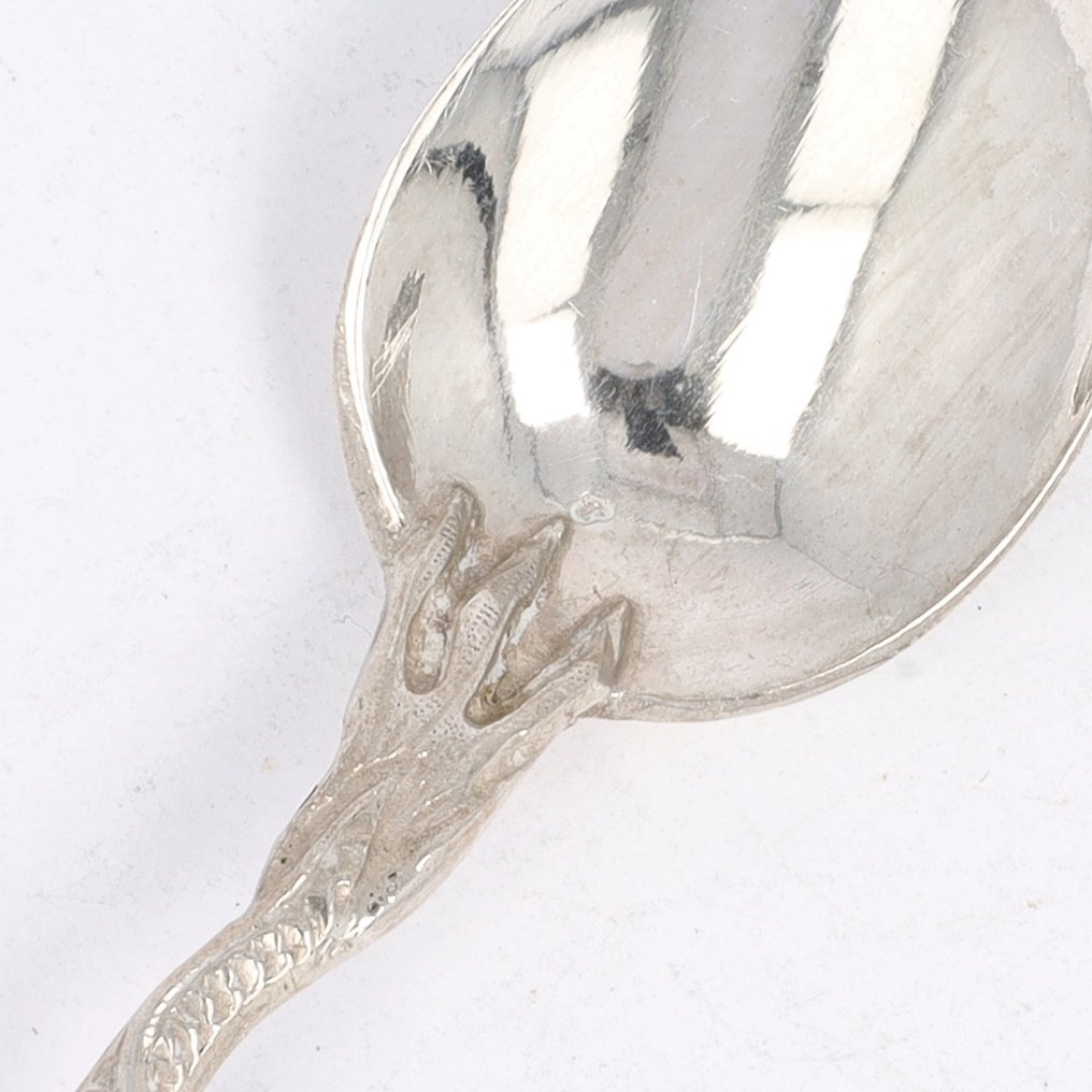 Mokka-/Espressolepeltjes - NO RESERVE - ''Dragon Decor'' - 咖啡勺 (6) - .925 銀 #4.3