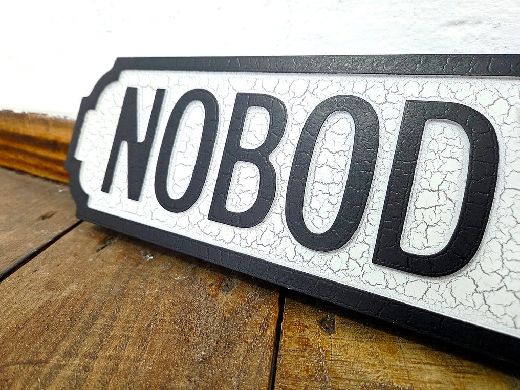 Reclamebord - Niemand komt eruit - 97cm - Hout #4.3