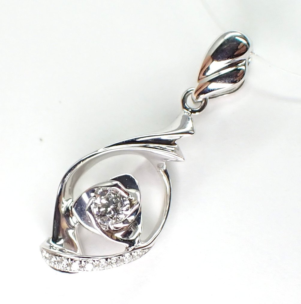 χωρίς τιμή ασφαλείας - Κρεμαστό κόσμημα - 18 καράτια Λευκός χρυσός - 0.09ct. tw. Διαμάντι (Φυσικό) - Διαμάντι - Χωρίς ελάχιστη τιμή #1.0