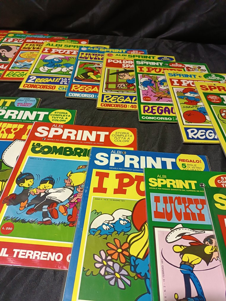 Serie miste - Serie Completa 19 Albi Sprint – I Puffi, Lucky Luke, Poldino, L’Ombra – Anni ’70/’80 - 19 comics collection #3.2