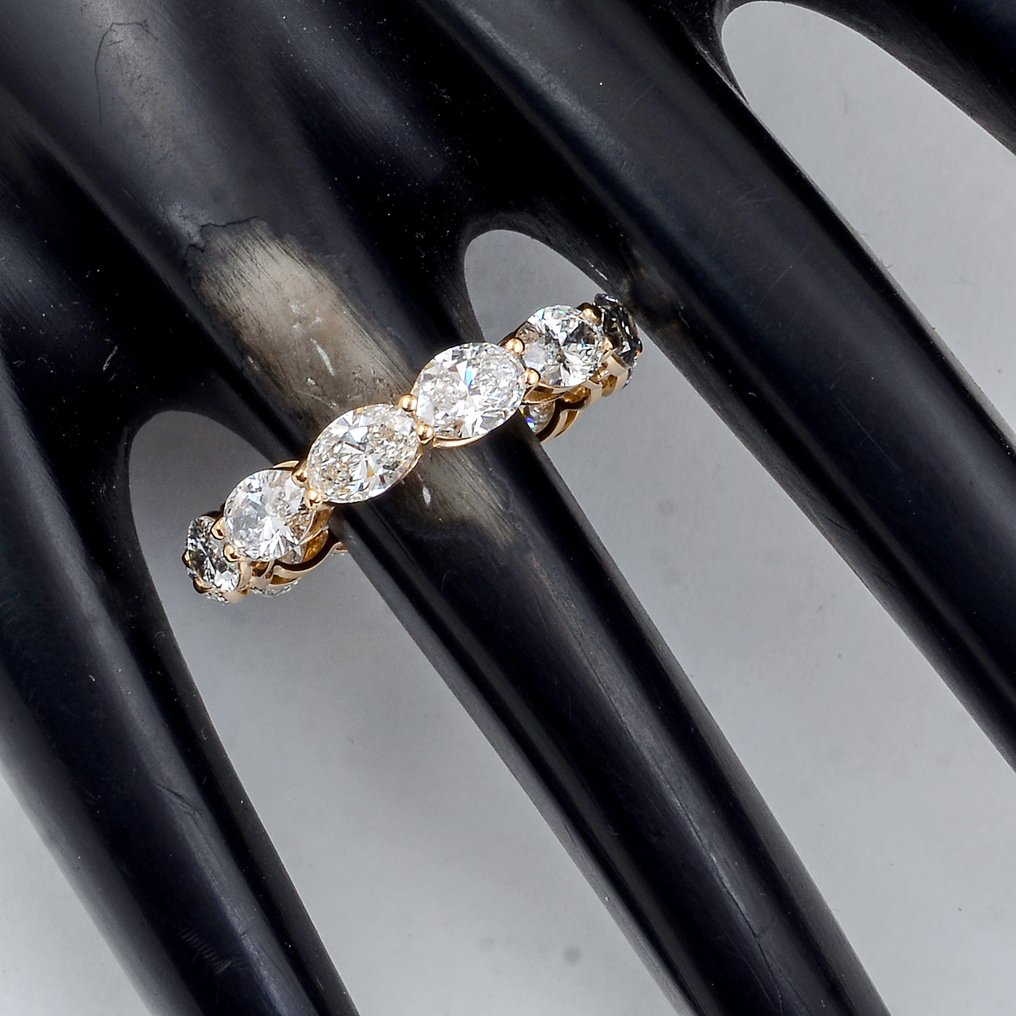 Ei pohjahintaa - Sormus - 14 kt. Valkokulta -  3.87ct. tw. Timantti (Laboratoriossa kasvatettu) - Timantti #1.0