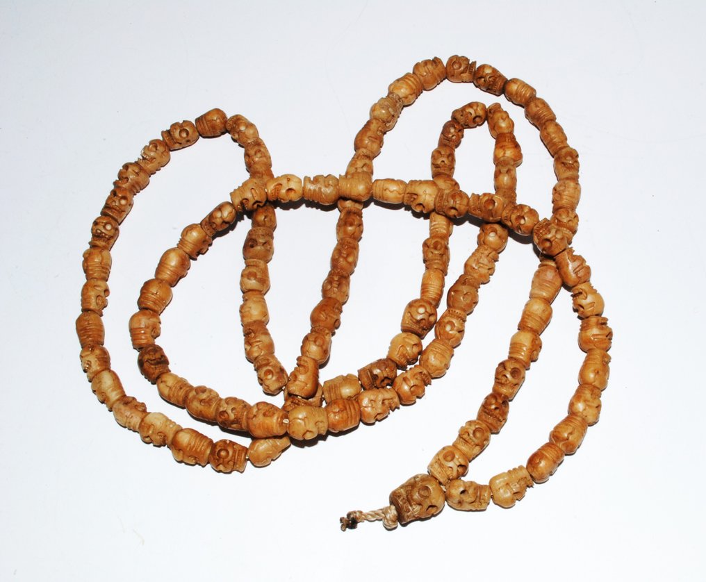 Mala Shaman 108 skulls bones handcrafted 120 cm - Bone - Nepal - Late 20th century #1.0