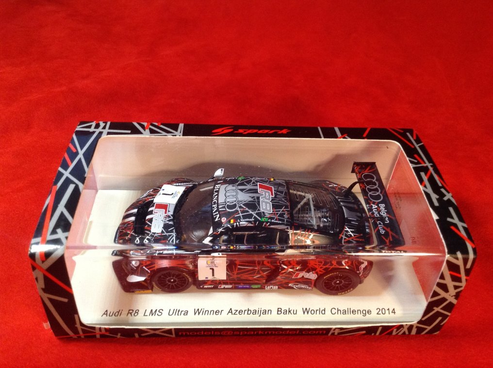 Spark 1:43 - Model race car - ref. #SP071 Audi R8 LMS Ultra Winner Azerbaijan Baku World Challenge Race 2014 #1 Ramos/Vanthoor - Excellent quality - limited edition - hard to find today - numbered #060 of only 500 pcs. #1.0