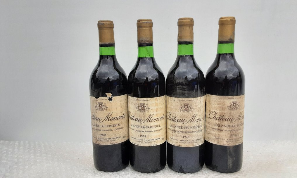 1978 Chateau Moncets - Lalande-de-Pomerol - 4 Flasker (0,75 L) #1.0