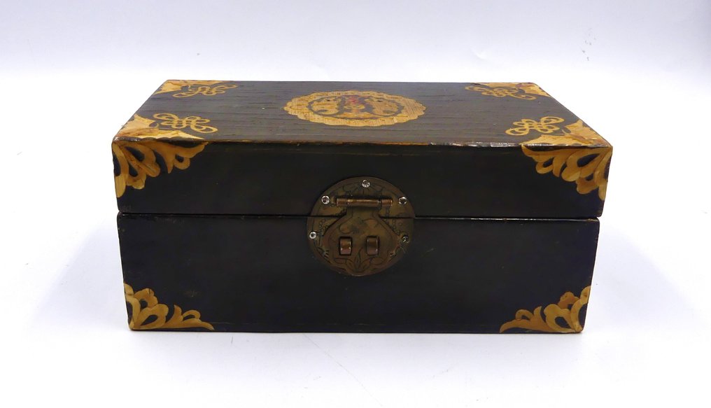 Κουτί κοσμημάτων - Ξύλο, καλαμάκι - Chinoiserie με πεταλούδες #3.2