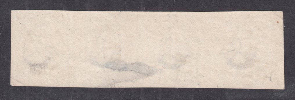 Netherlands 1852 - King Willem III, in a beautiful bordered strip of four. - NVPH 1 #1.0