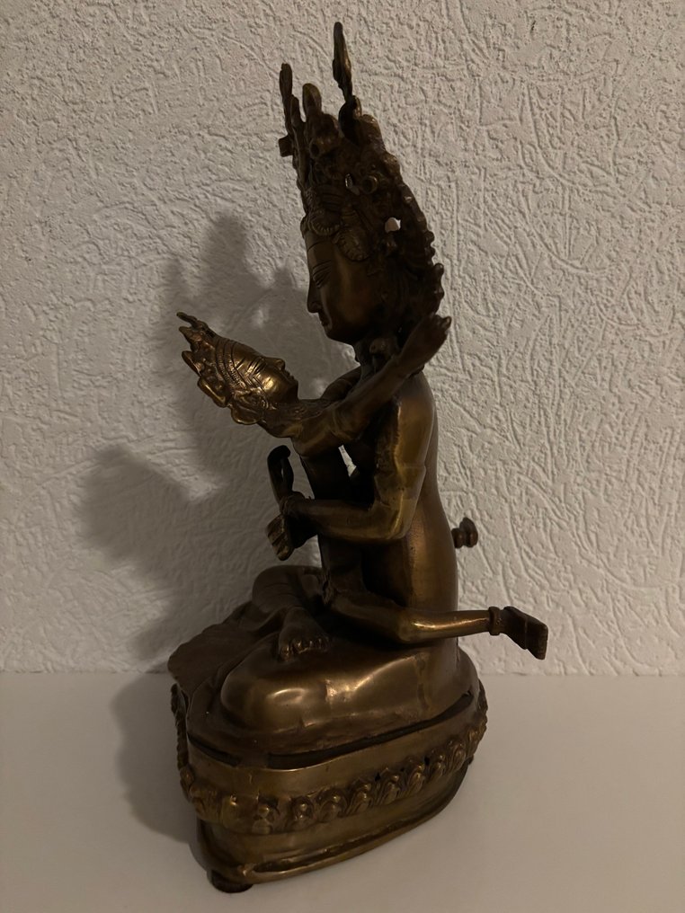 Statue, Vajrasattva and Vajrapani in Yab-Yum position - 36 cm - Messing #4.3