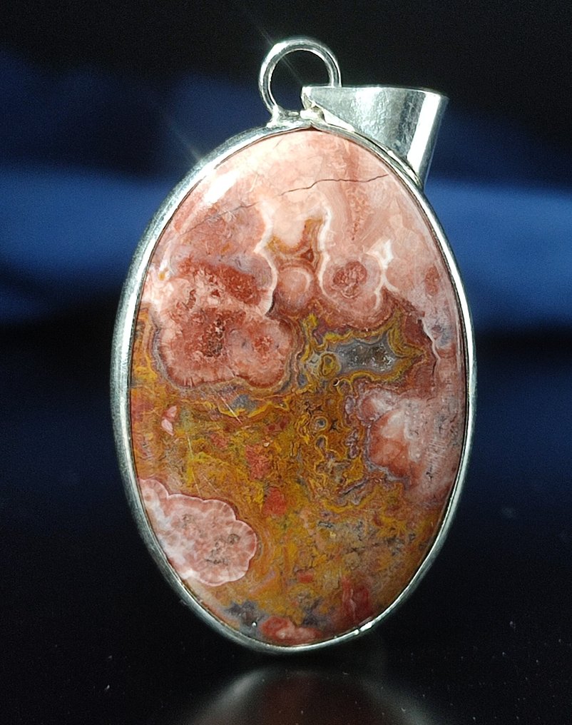 无底价，非常美丽的海洋碧玉手工925银吊坠，免运费 - 吊坠 #1.0