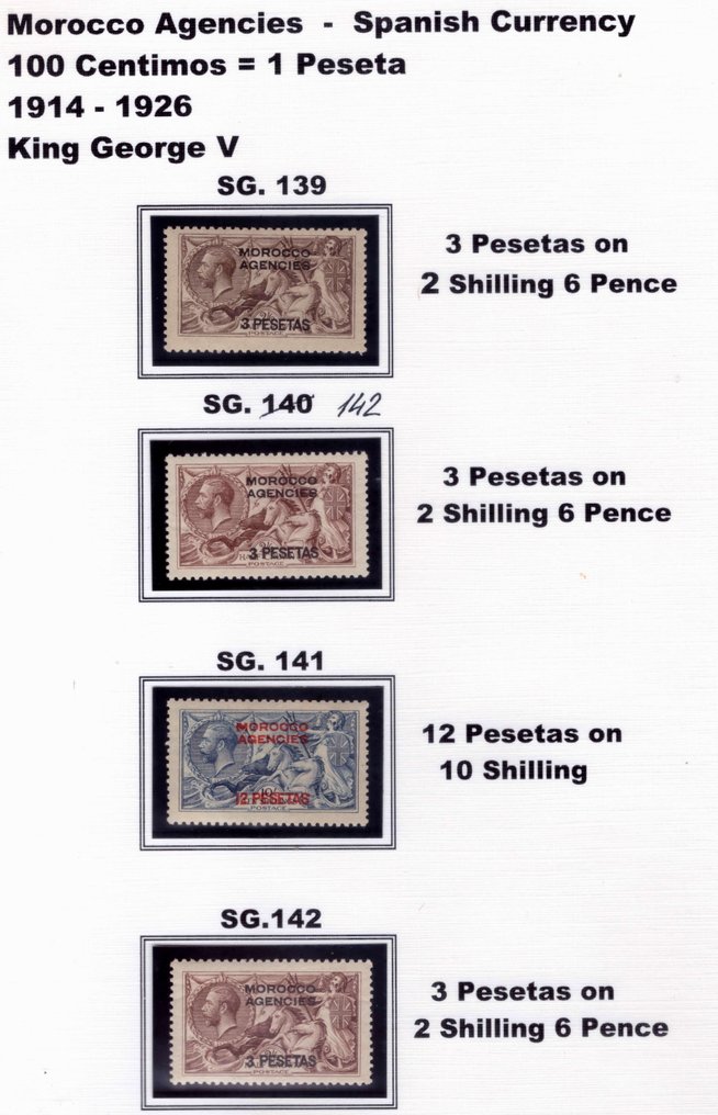 摩洛哥 - 英國郵局 1914/1937 - 摩洛哥机构西班牙货币选择 - Stanley Gibbons #1.0