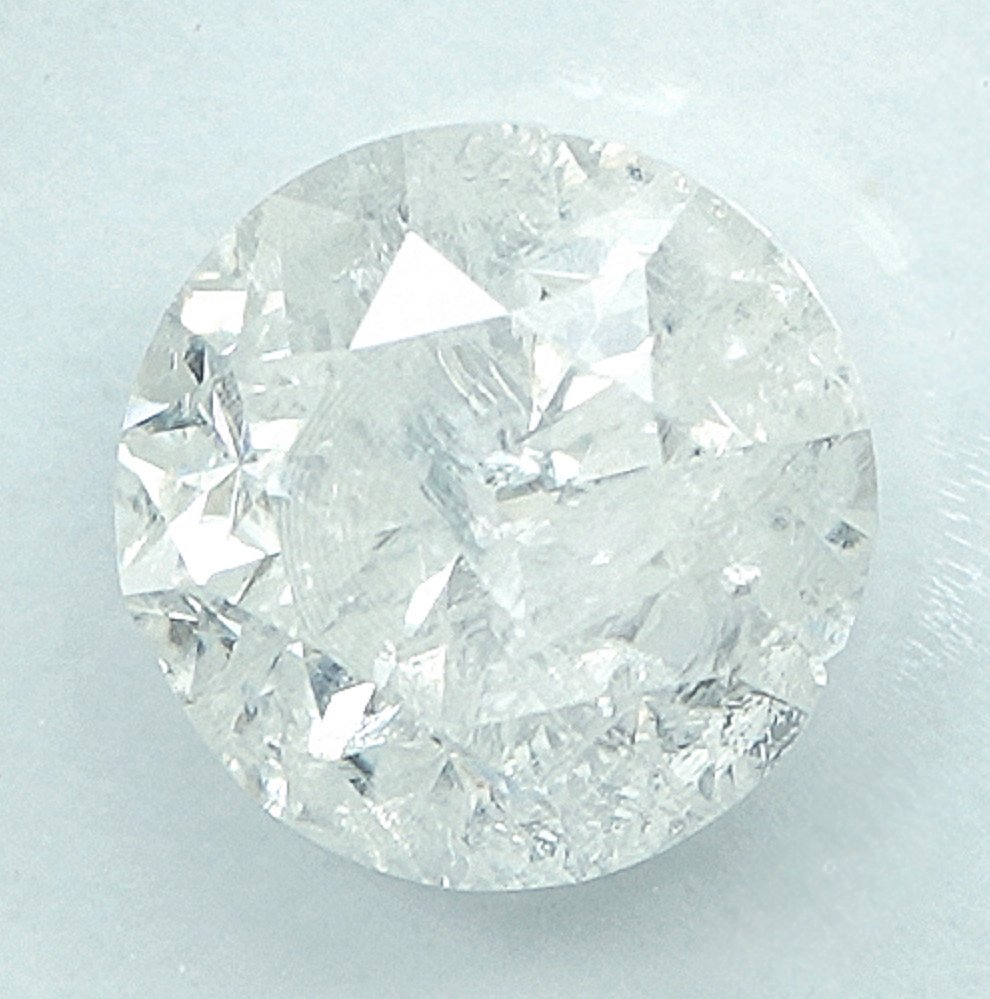 Zonder minimumprijs - 1 pcs Diamant  (Natuurlijk)  - 1.15 ct - Rond - H - I3 - International Gemological Institute (IGI) #2.1