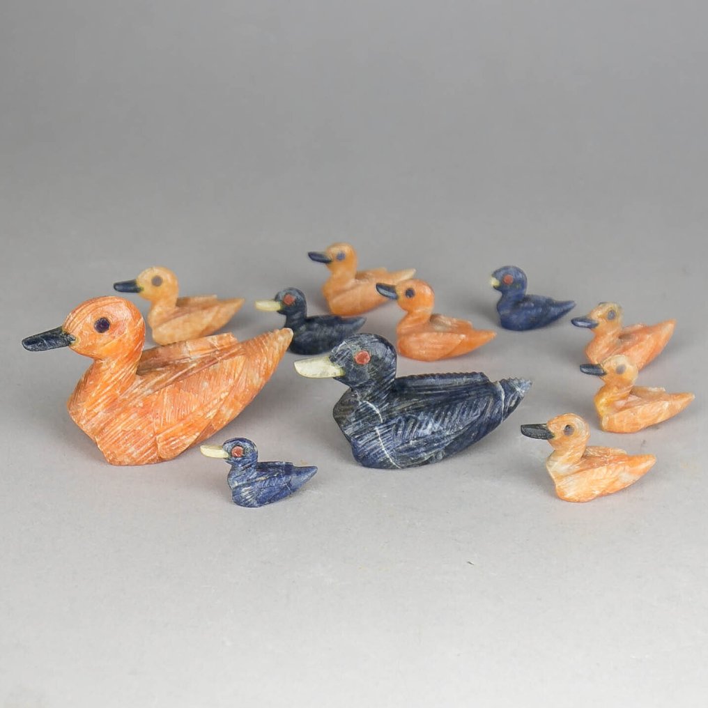 Αγαλματίδιο - 11 carved crystal ducks - Πέτρα, Κρύσταλλο #1.0