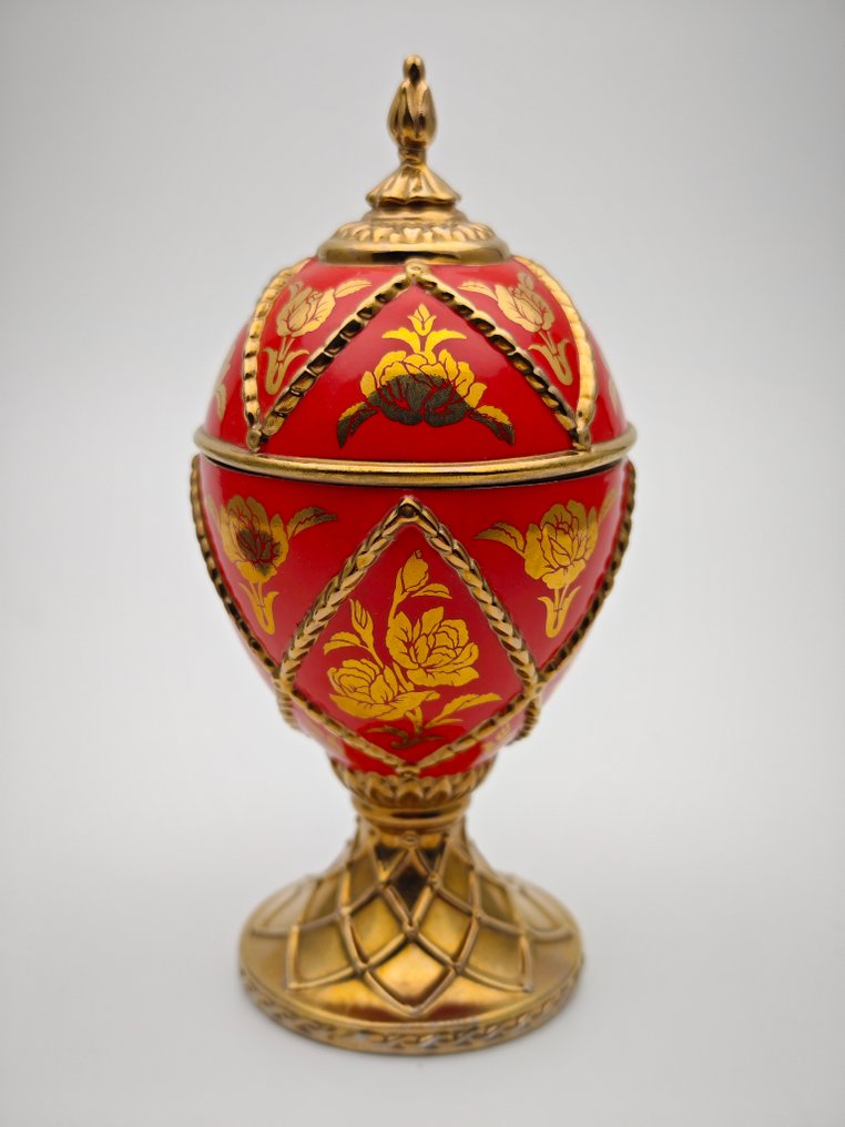 法貝熱彩蛋 - 法贝热之家 阿拉伯舞玫瑰音乐蛋 - 瓷器 #3.2