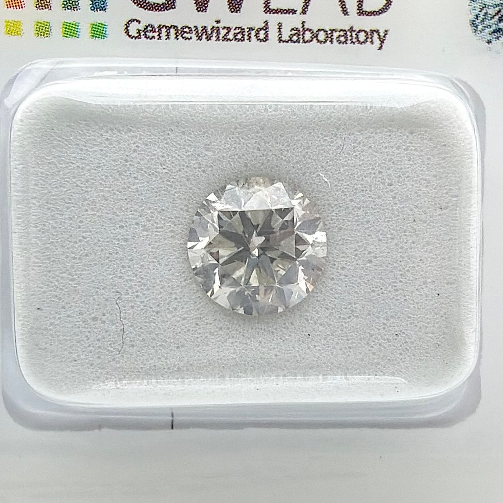 No reserve price - 1 pcs Diamond  (Natural)  - 1.50 ct - Round - F - SI3 - Gemewizard Gemological Laboratory (GWLab) #1.0