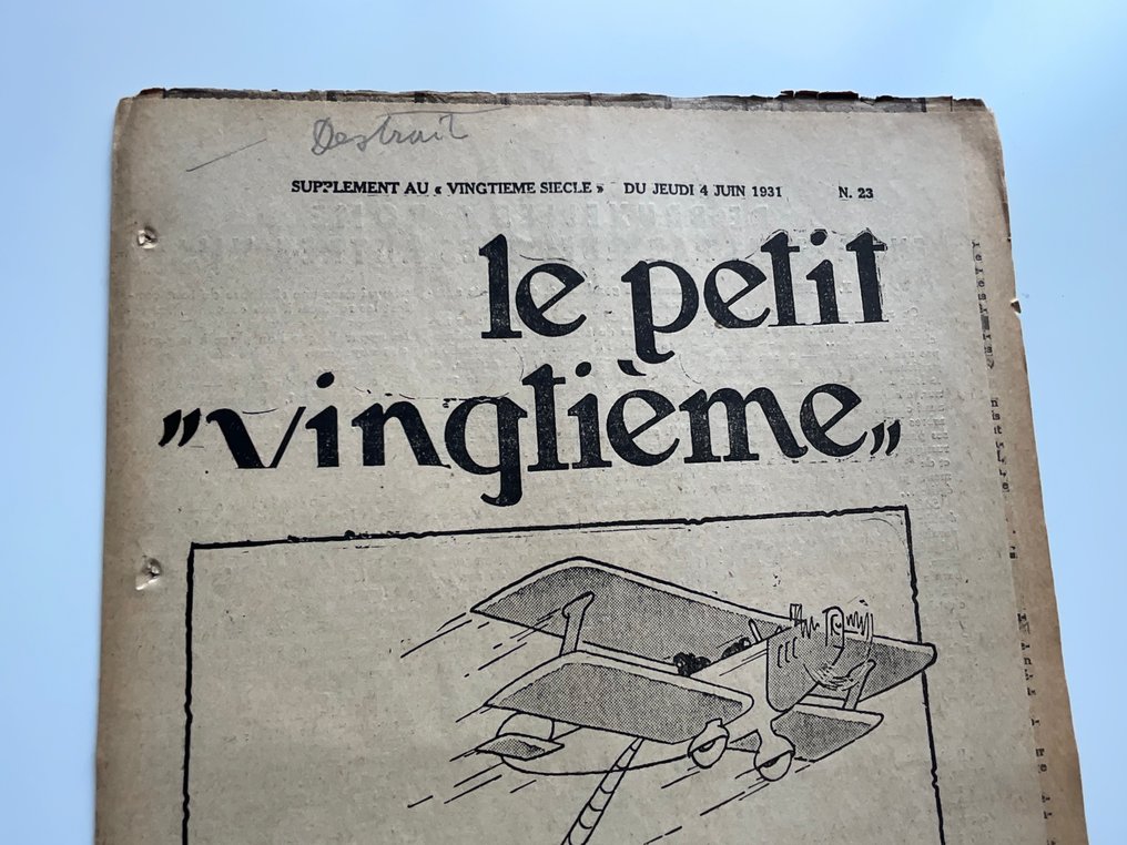 Petit XXe - 23 du 4 juin 1931 - Tintin au Congo - « L’avion sauveur » - 1931 #1.0