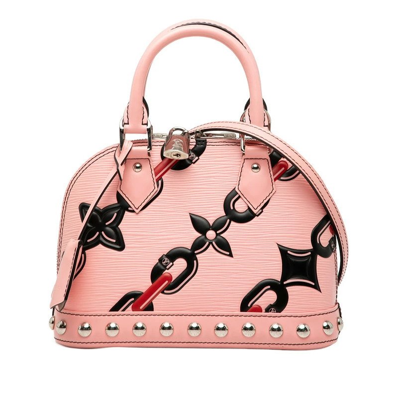 Louis Vuitton - Epi Alma BB Handbag 2WAY – Limited Edition Studded Pink Chain Motif – M42587 - Borsa a mano #1.0
