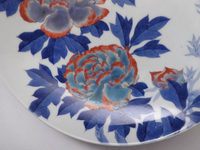 Ko-Kutani (Old Kutani ware) - 盘子 - 瓷 - 牡丹花图案菜 #2.1
