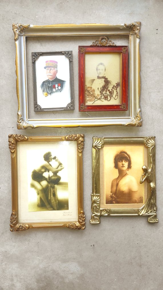 Picture frame (5) - Brass, Wood - Frame in the Art Deco style #4.3