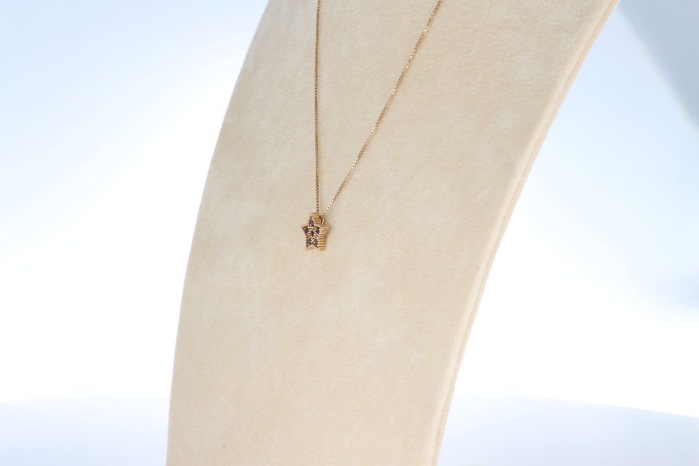 Utan reservationspris - Halsband med hänge - 18 kt Roséguld -  0.12ct. tw. Diamant (Färgbehandlad)  #4.3