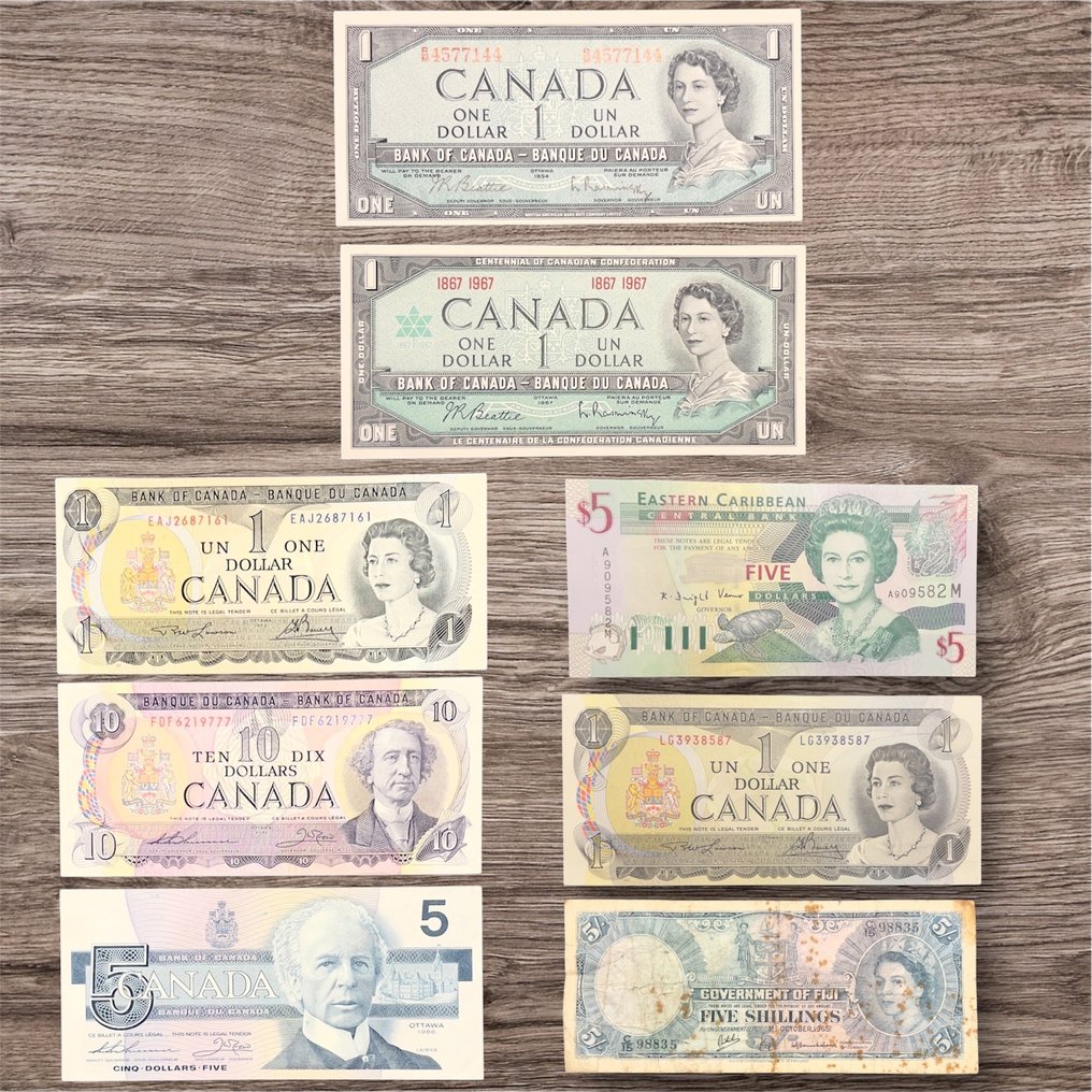 Wereld. - 8 banknotes - various dates  (Zonder minimumprijs) #1.0