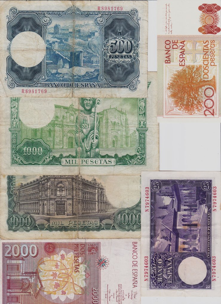 Spania. - 18 banknotes - various dates (Fără preț de rezervă) #3.2