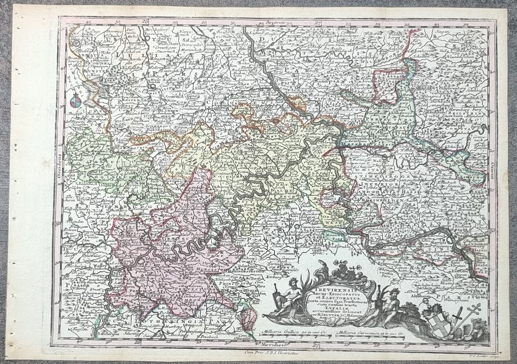 Belgio, Germania - Mappa; Matthäus Seutter (1678/ 1757) - "TREVIRENSIS ARCI-EPISCOPATUS ET ELECTORATUS [...]" - 1721-1750 #1.0