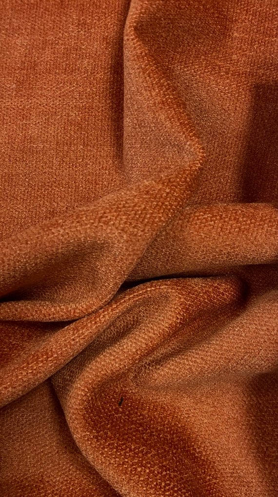 Tecido consistente, mas muito macio, de algodão na cor terracota. - Tecido para estofos - 500 cm - 140 cm #2.1