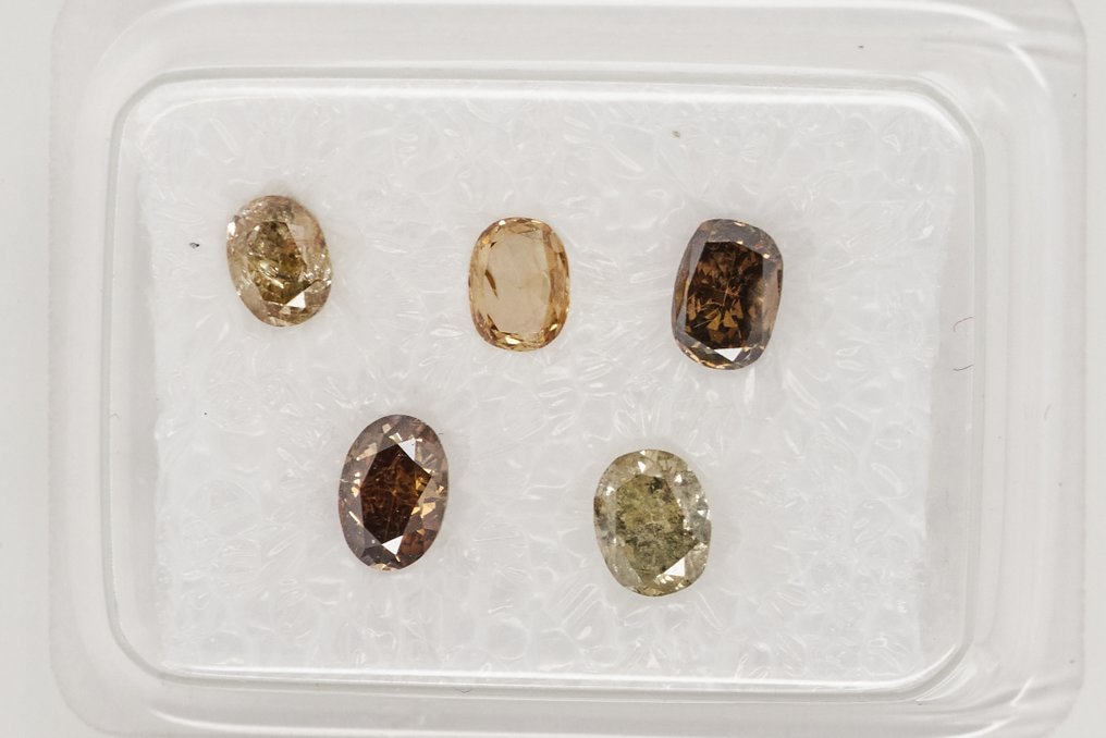 没有保留价 - 5 pcs 钻石  (天然)  - 0.87 ct - 混合形状 - SI1 微内含一级, SI2 微内含二级, I1 内含一级, I2 内含二级, I3 - 安特卫普宝石报告（GRA） #2.1