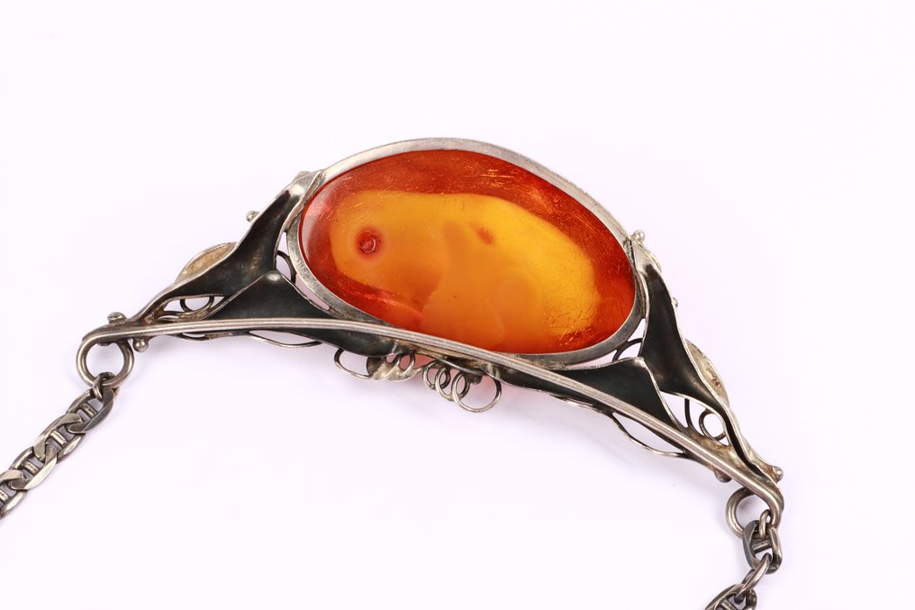 Fără preț de rezervă - Colier Argint Chihlimbar #1.0