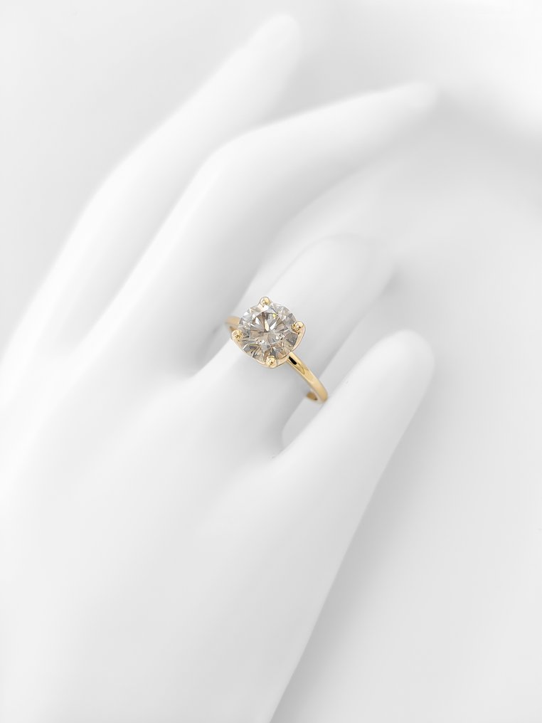 Sans prix de réserve - Bague - 14 carats Or jaune - 1.83ct. tw. Diamant (Couleur naturelle) - Certificat IGI #4.3