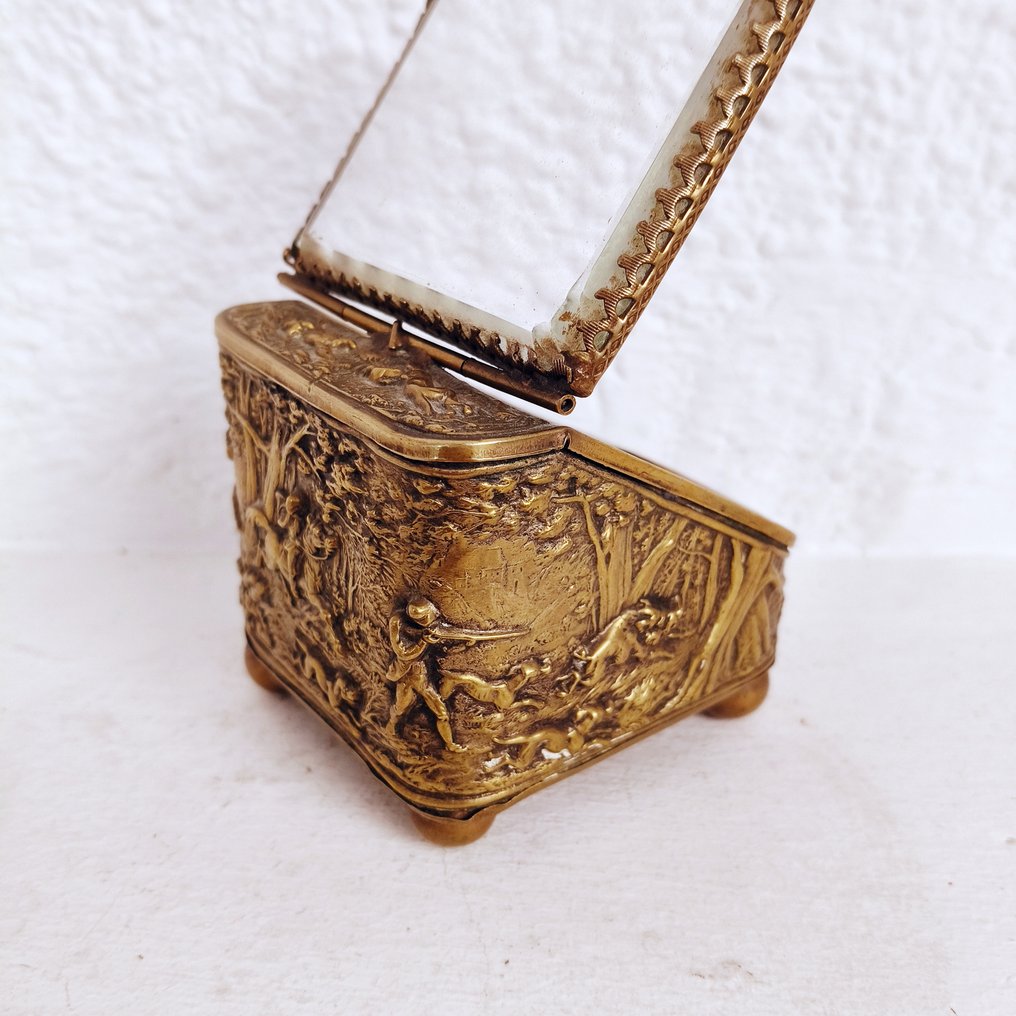珠宝盒 - 镀金青铜 - 拿破仑三世狩猎场景 #4.3