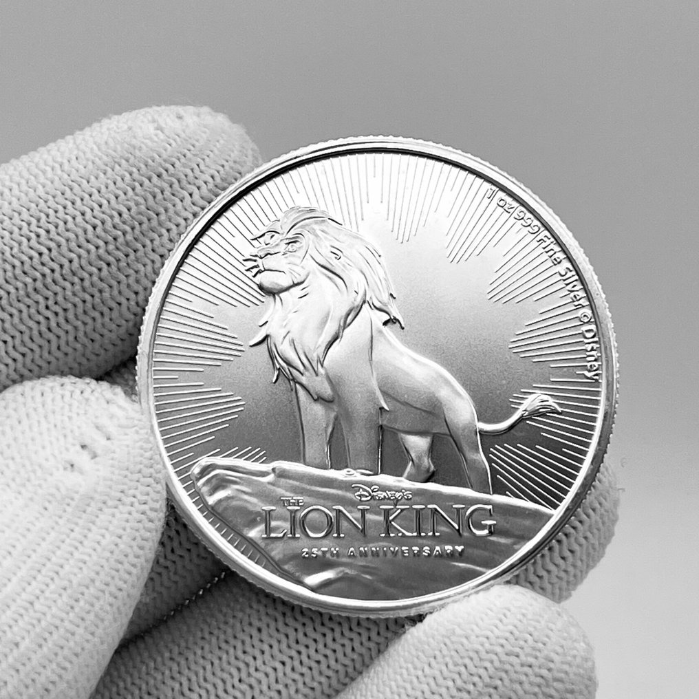 Niue. 2 Dollars 2019 – The Lion King: Simba – 1 oz Silver coin – Ag .999 (Sem preço de reserva) #1.0