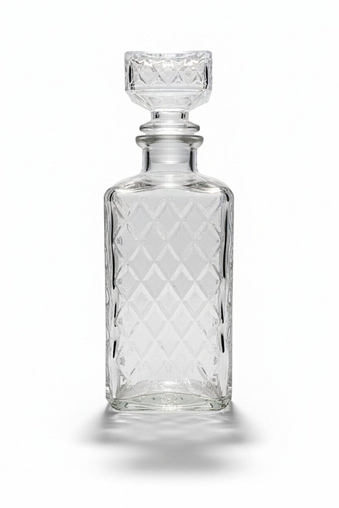 Derítőedény - per Liquore Mod. "Rhombuses", 1960-as évek - Kézi csiszolású kristály - Vintage karácsonyi kiadás #1.0