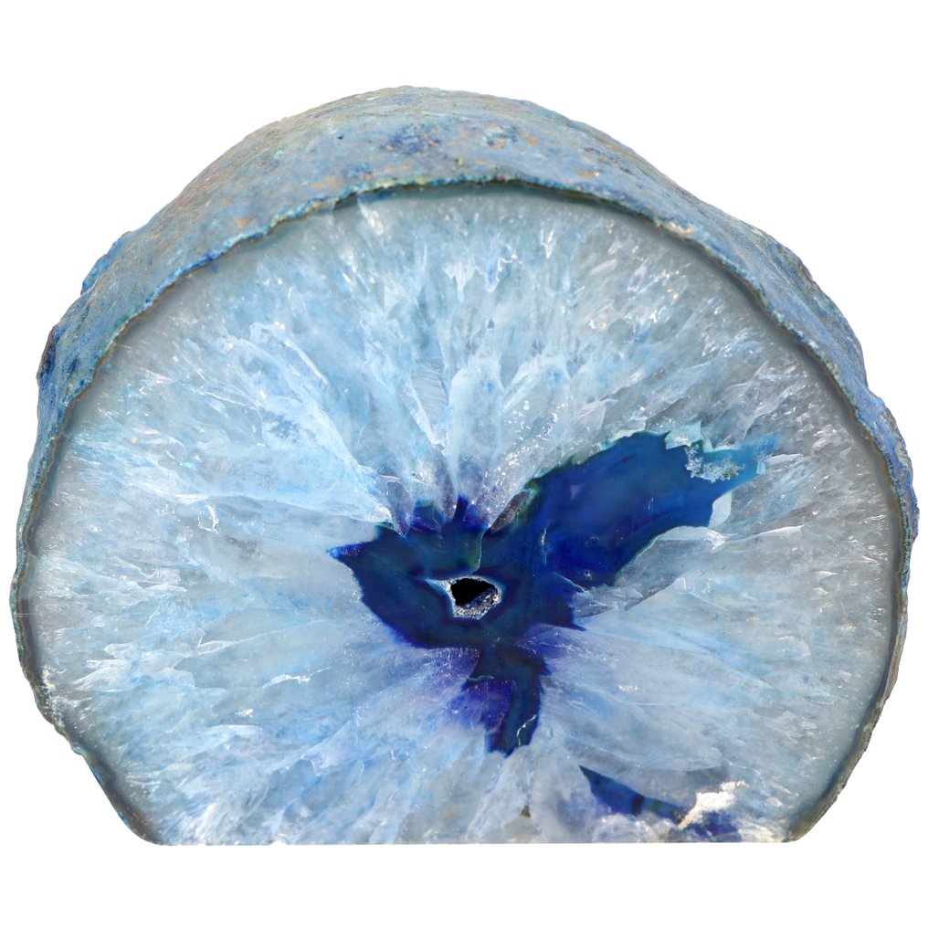No Reserve - Jégkék achát - Geode - 12x13x12 cm- 2.8 kg #1.0