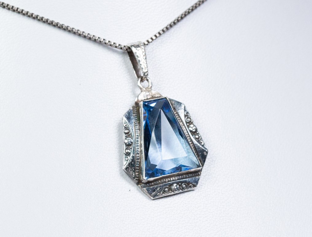 - Jugendstil - 800 Silber - Colar com pingente #1.0