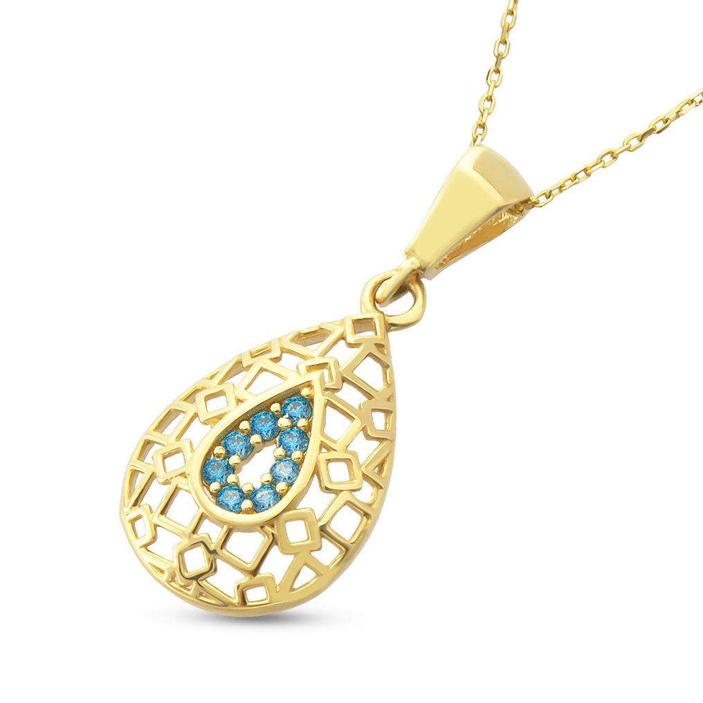 Sans prix de réserve - Collier - 14 carats Or jaune - 0.08ct. tw. Topaze #4.3