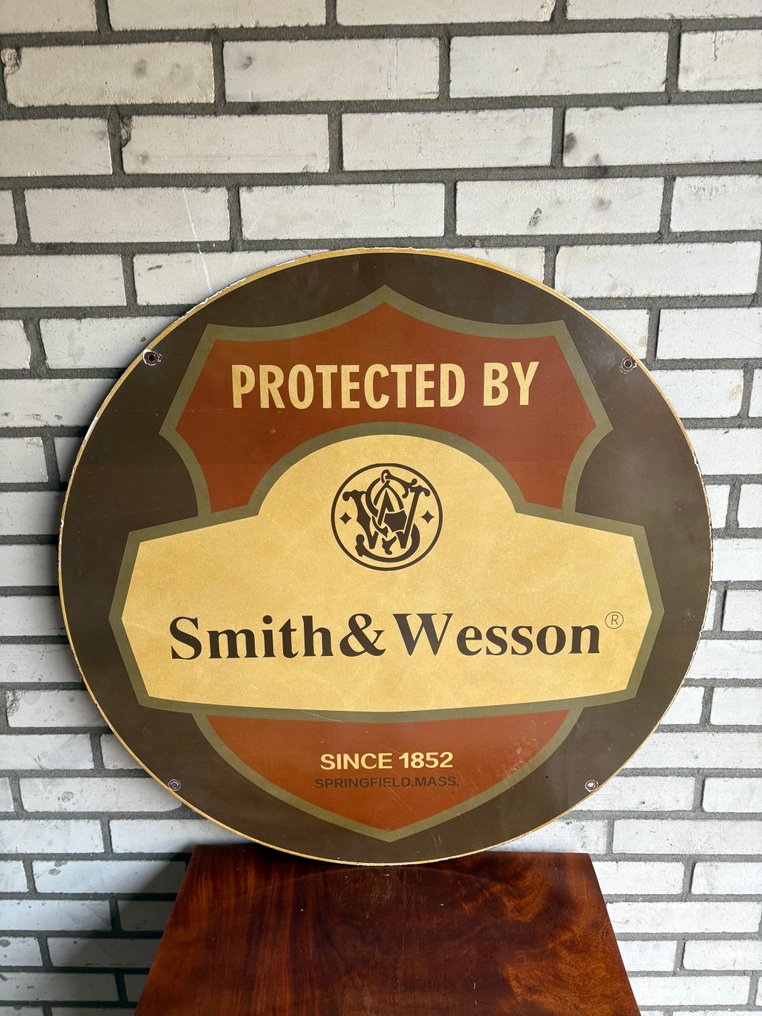 Πινακίδα διαφήμισης με επίστρωση email. - XXL Smith & Wesson Emaille Bord – 76 cm - Εμαγιέ πινακίδα - Σμάλτο #1.0