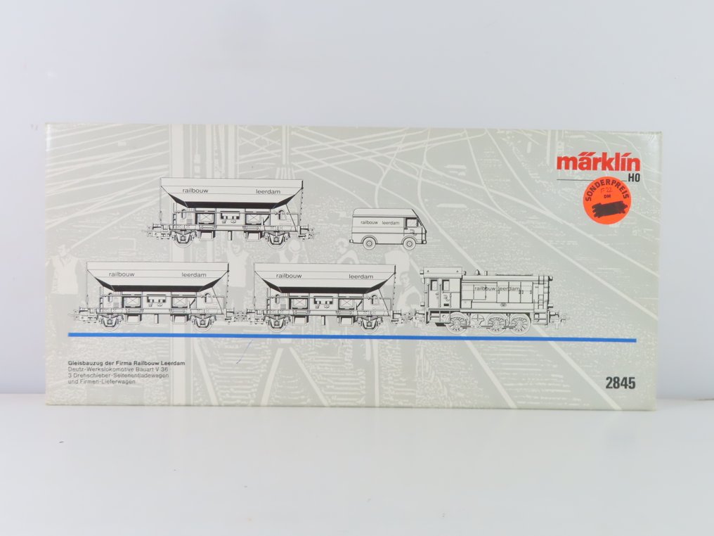 Märklin H0 - 2845 - Ensemble de train (1) - Set de train de 5 pièces « Railbouw Leerdam » avec locomotive diesel et remorques - Privaat #4.3