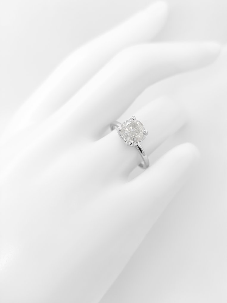Zonder minimumprijs - Ring - 14 karaat Witgoud -  1.50ct. tw. Diamant (Natuurlijk) - IGI-certificaat #3.2