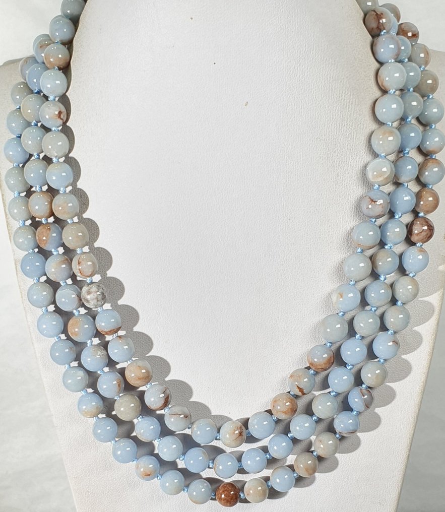 Angelita a Anhidrita Azul - MUITO RARA - Ajuda a nos conectar com os Anjos - Prata 925 - Colar #1.0