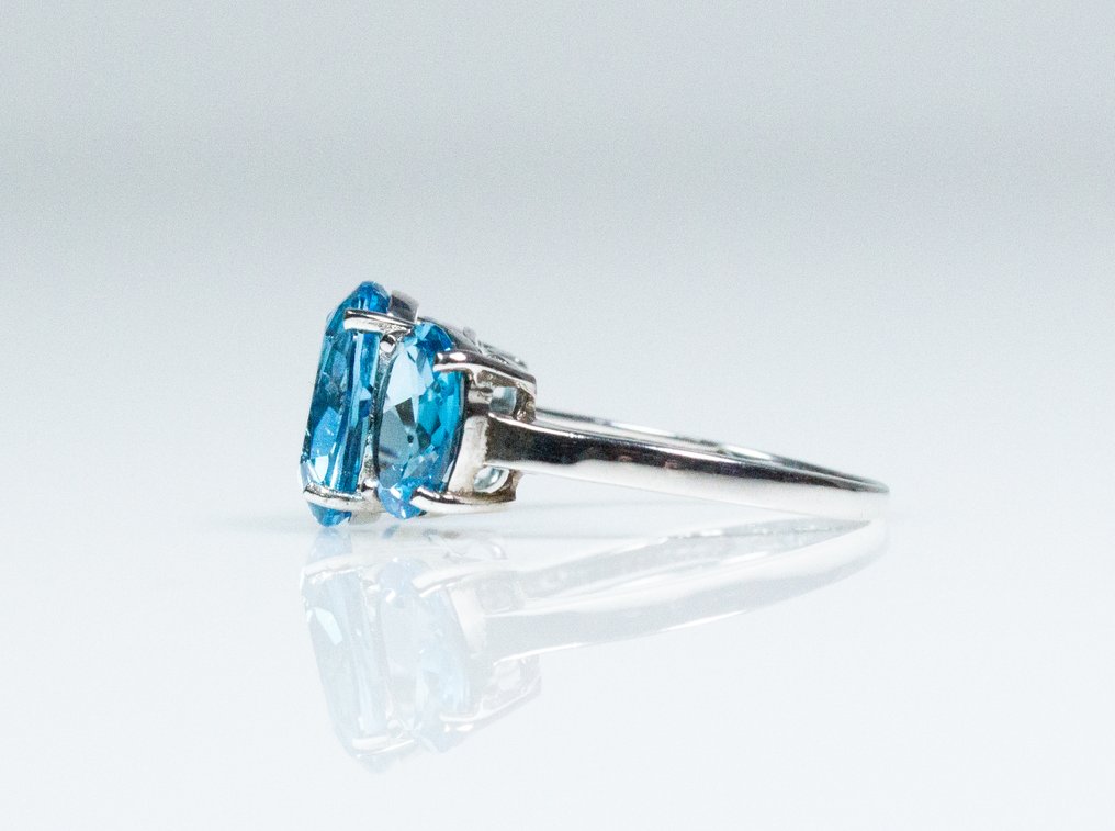 Nincs minimálár - Gyűrű - 925 ezüst - kék topáz #4.3
