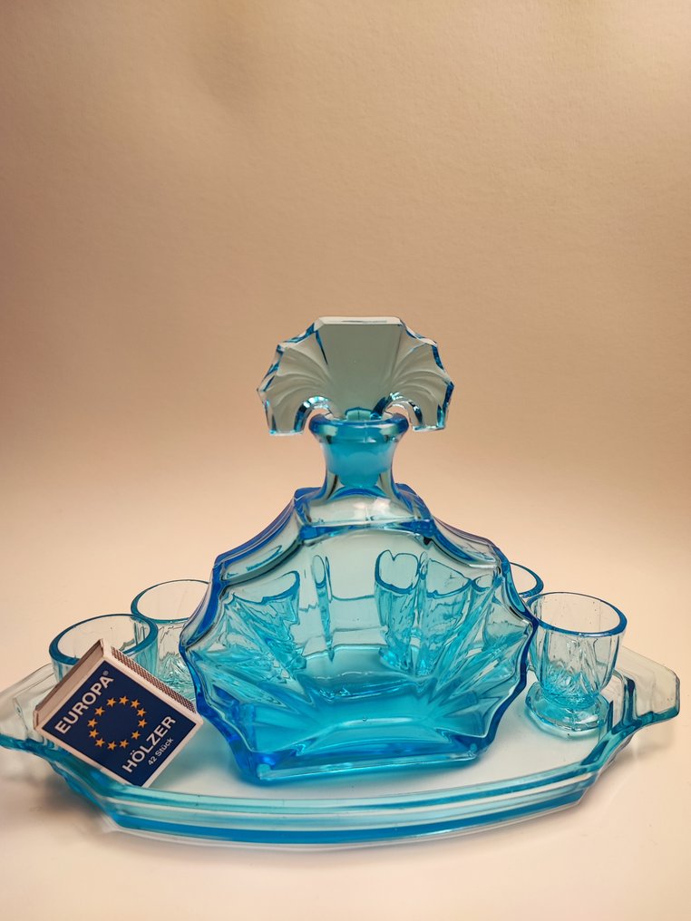 Rudolfova hut´-Josef Inwald - Serviço de licor (8) - Buntglas - Art Deco #2.1