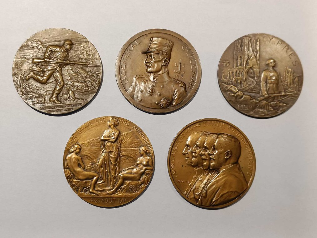 比利时. Lot of 5 medals 1914-1918  (没有保留价) #1.0