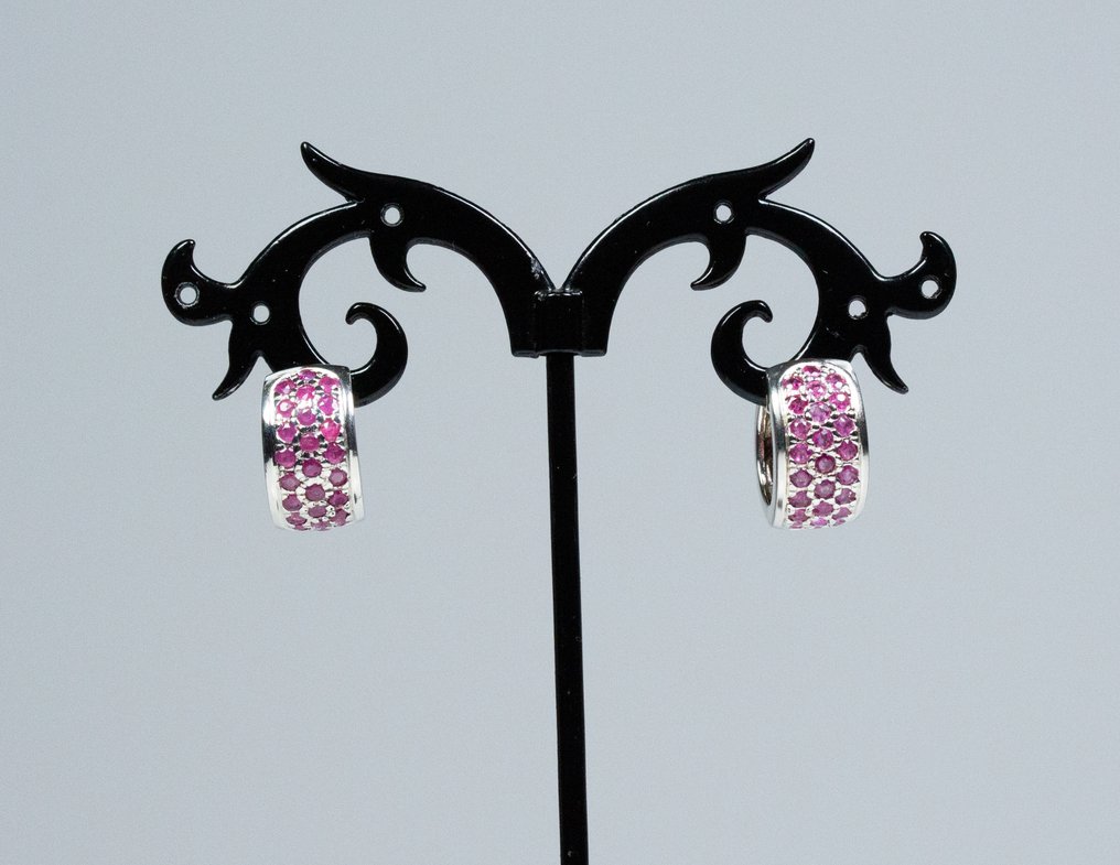 χωρίς τιμή ασφαλείας - Σκουλαρίκια 925 ασήμι - 0,80 καρατίων ρουμπίνια #2.1