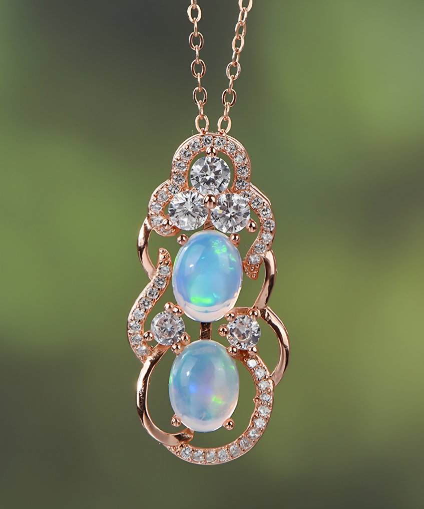 Sans prix de réserve - Collier avec pendentif Argent -  1.56ct. tw. Opale #2.1