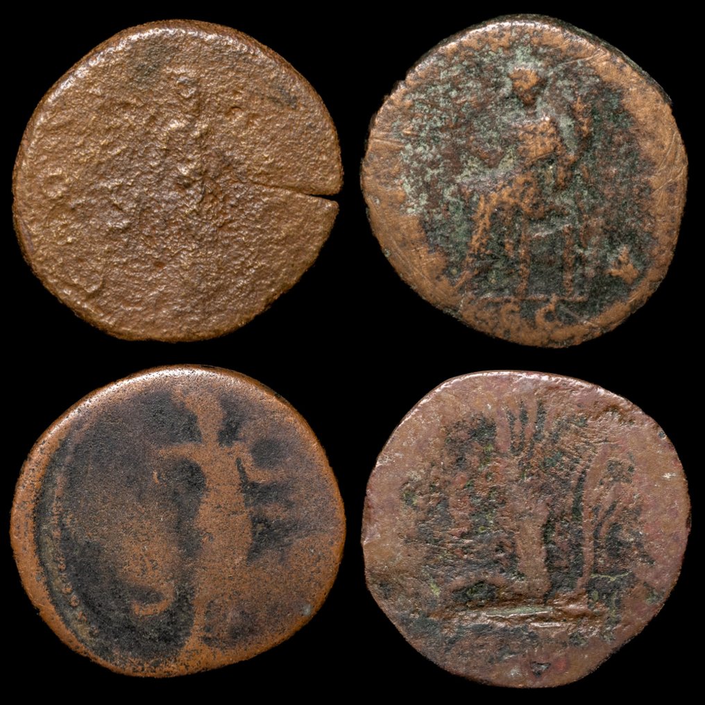 Ρωμαϊκή Αυτοκρατορία Lote de 4 monedas Sestercios y Ases siglo I - III d.C.  (χωρίς τιμή ασφαλείας) #1.0